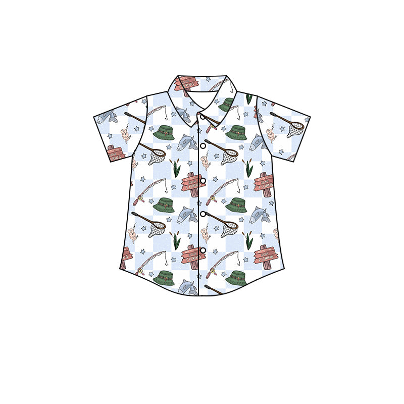 toddle boy short sleeve outdoor fishing button down shirt preorder