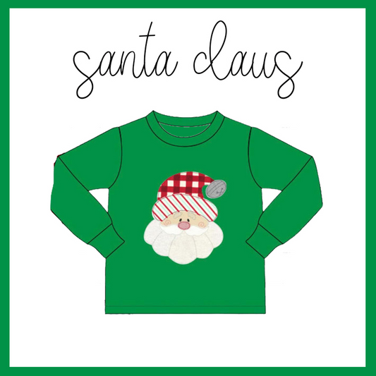 baby boy christmas santa claus long sleeve shirt preorder