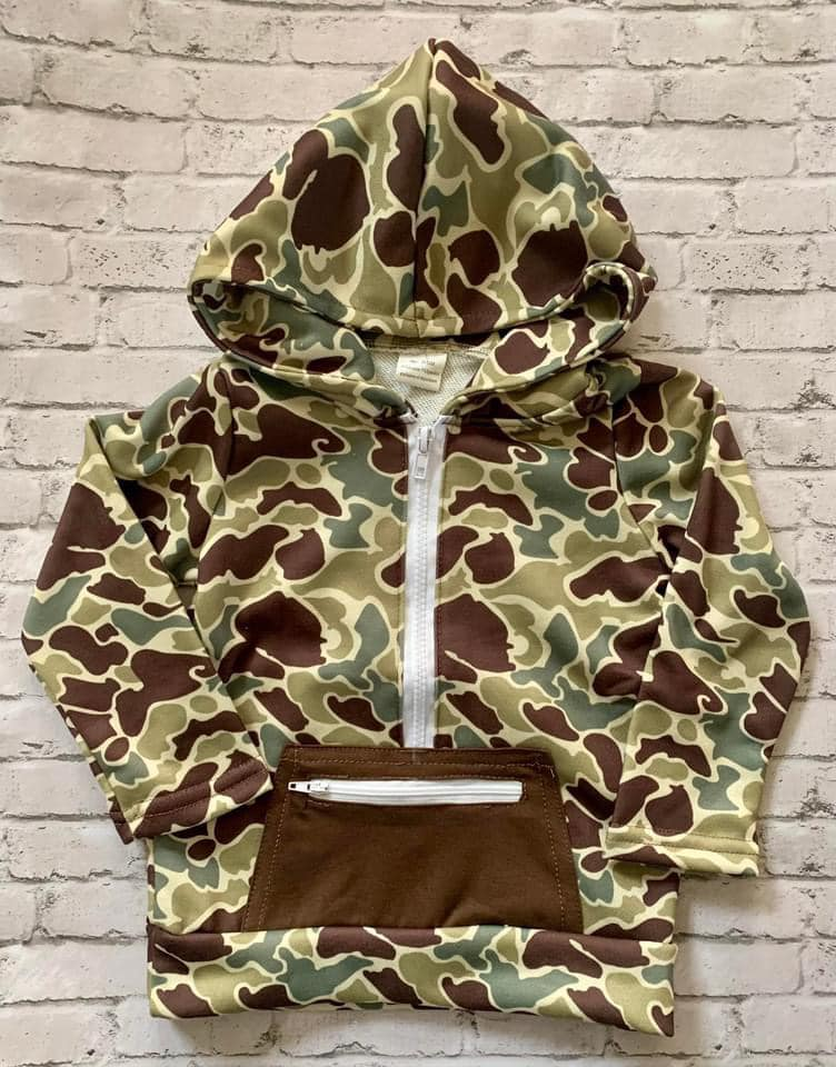 baby boy long sleeve green camo hoodie top preorder