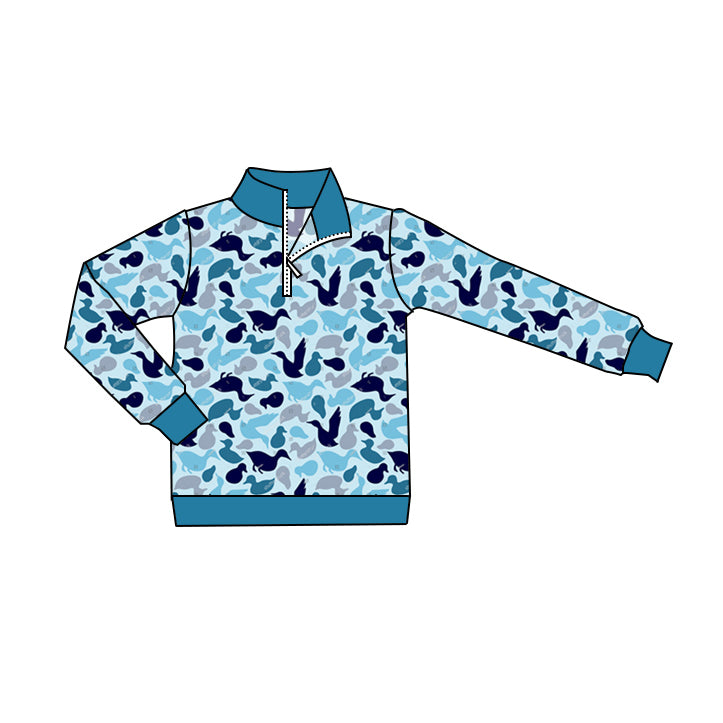 toddle baby boy long sleeve blue mallard duck camo long sleeve pullover preorder