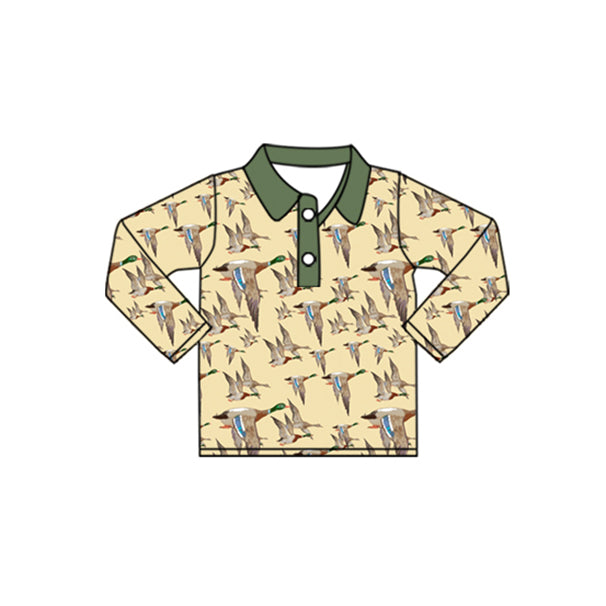 toddle baby boy mallard duck long sleeve polo top preorder