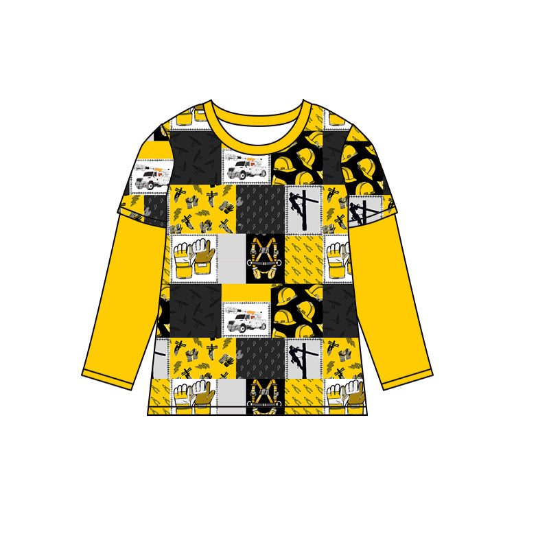 Infant baby boy lineman long sleeve top preorder