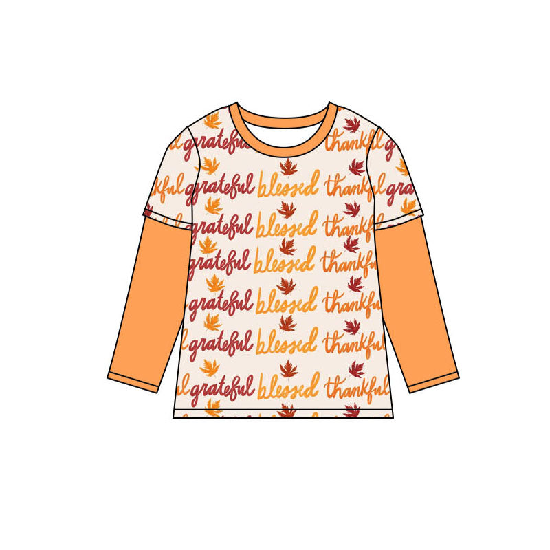 Toddle baby boy Thankful blessed long sleeve top preorder