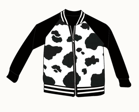 baby boy long sleeve black cowhide print spring fall coat preorder