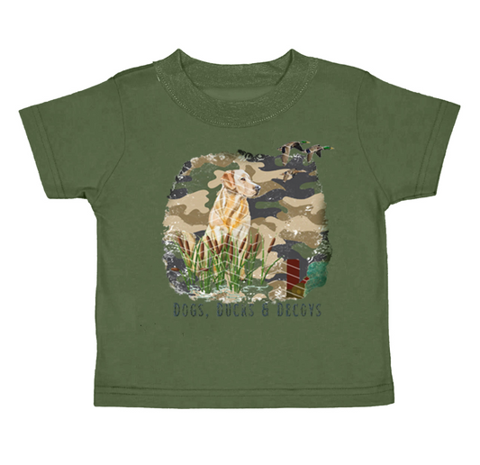 Infant baby boy hunting dog short sleeve top preorder