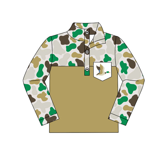 baby boy mallard duck brown camo pullover preorder