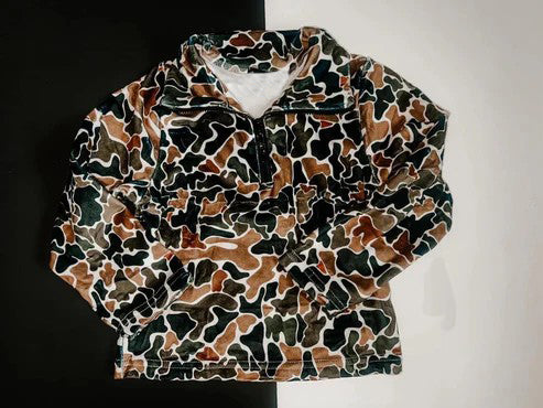 Baby Boy Dark Green Camo Long Sleeve Pullover Preorder