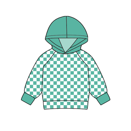 Baby Boy Green Checkered Long Sleeve Hoodie Pullover Preorder