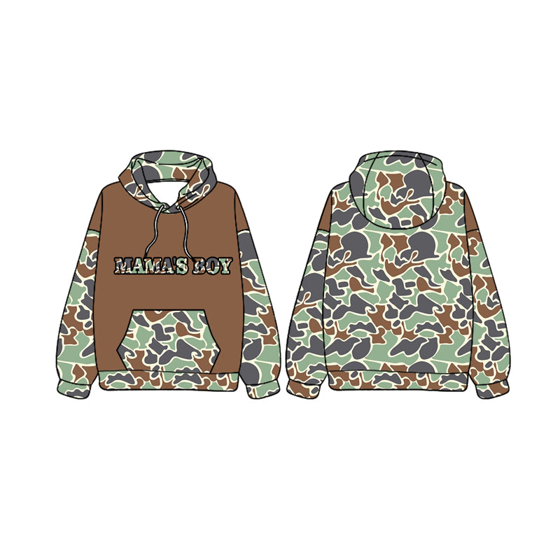 Mamas Boy Green Camo Long Sleeve Hoodie Pullover Preorder
