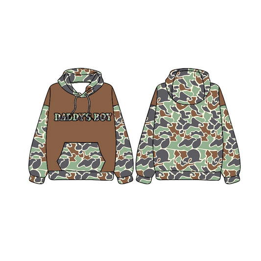 Daddys Boy Green Camo Long Sleeve Hoodie Pullover Preorder