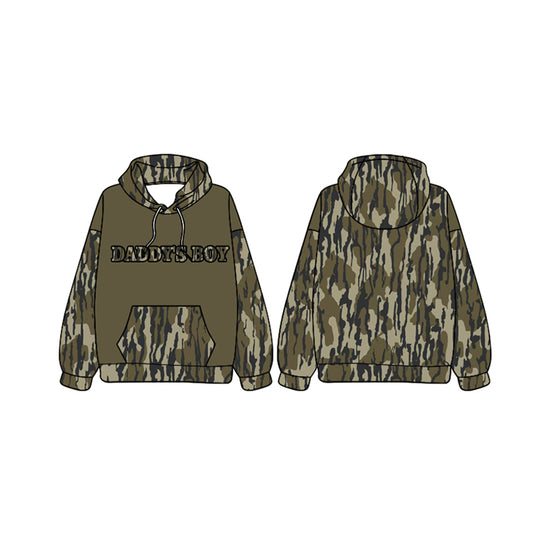 Daddys Boy Camo Long Sleeve Hoodie Pullover Preorder