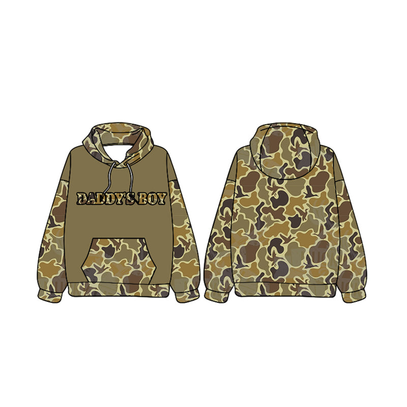 Daddys Boy Light Brown Long Sleeve Hoodie Pullover Preorder