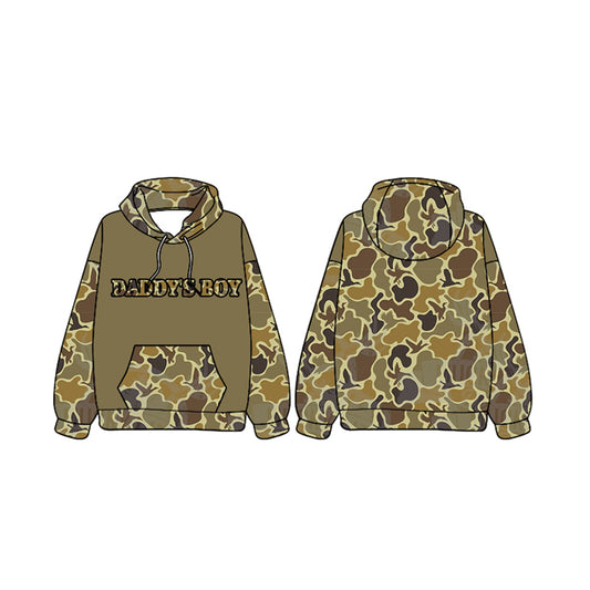 Daddys Boy Light Brown Long Sleeve Hoodie Pullover Preorder