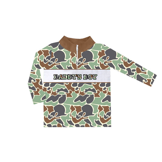 Daddys boy long sleeve green camo t-shirt top preorder