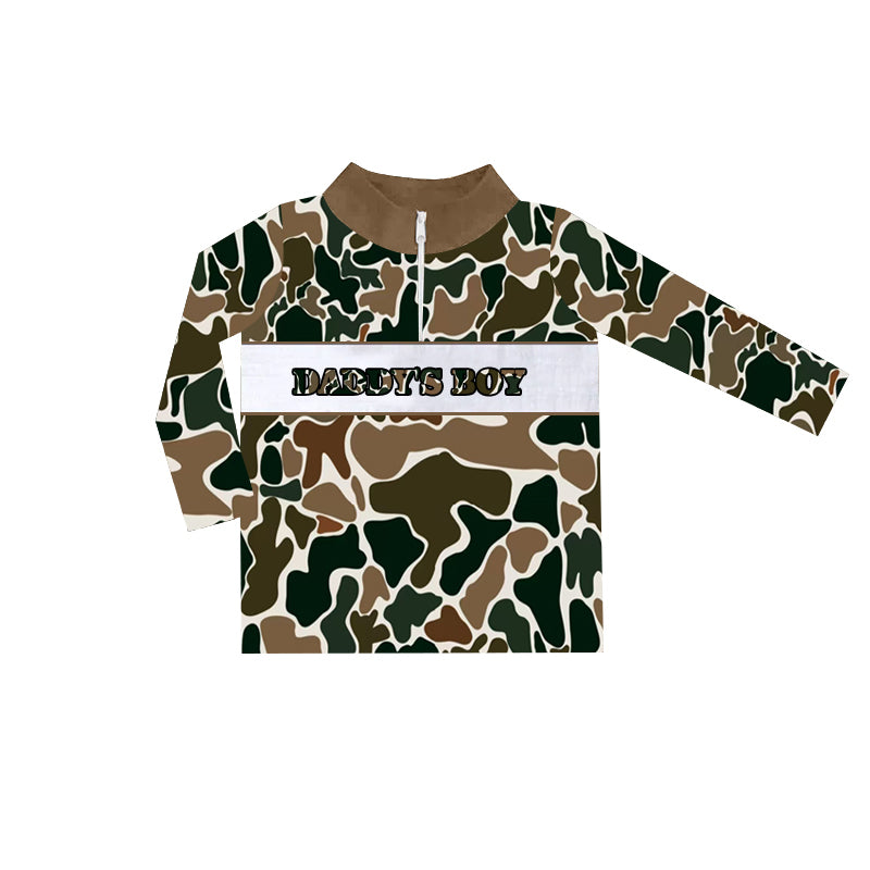 Daddys boy long sleeve dark green camo t-shirt top preorder