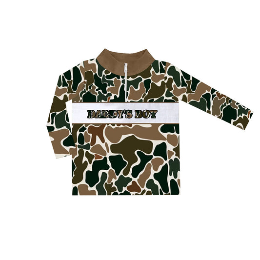Daddys boy long sleeve dark green camo t-shirt top preorder