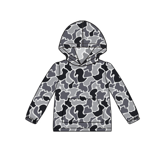 Baby boy grey camo long sleeve hoodie top preorder