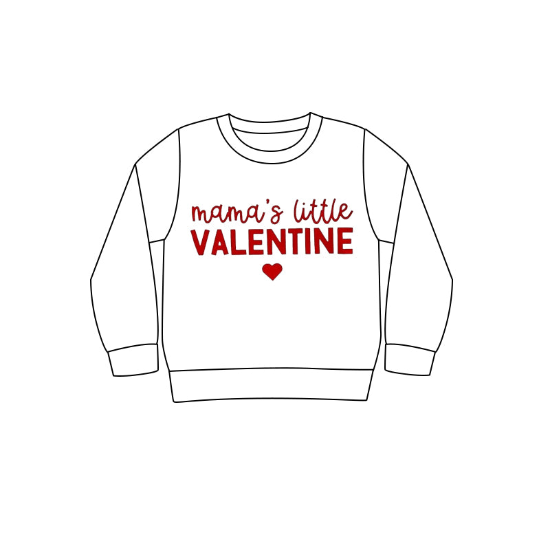 Mamas little Valentine kids boy long sleeve top shirt preorder