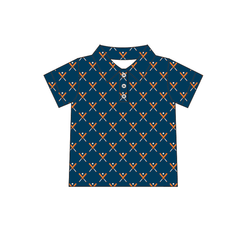 Baby boy baseball short sleeve t-shirt blue top preorder