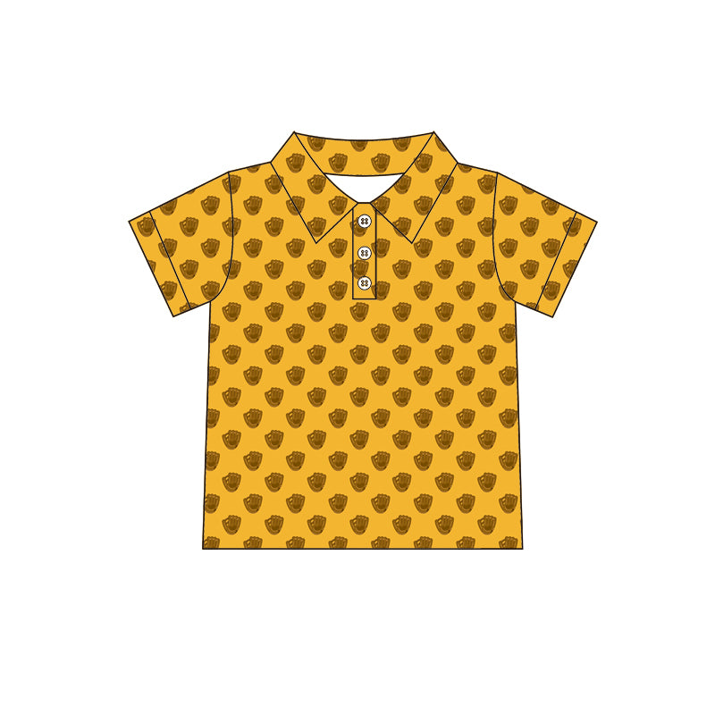 Baby boy baseball short sleeve t-shirt yellow top preorder