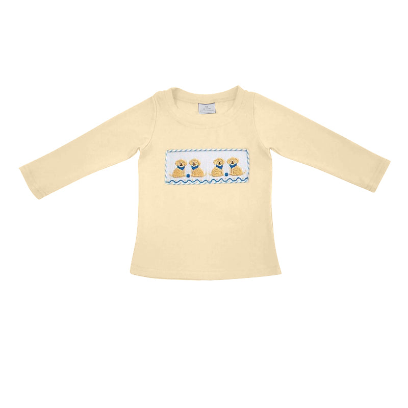 Cute puppy dog kids long sleeve yellow tshirt preorder