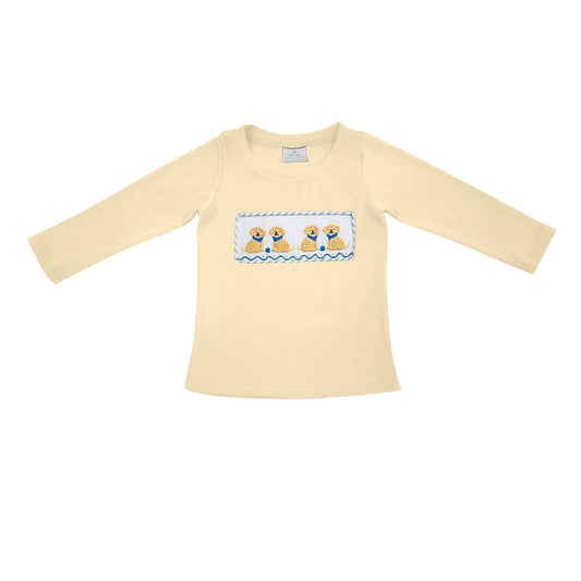 Cute puppy dog kids long sleeve yellow tshirt preorder