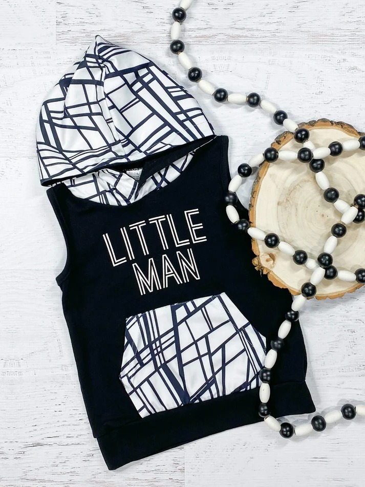 Little man short sleeve t-shirt hoodie top preorder