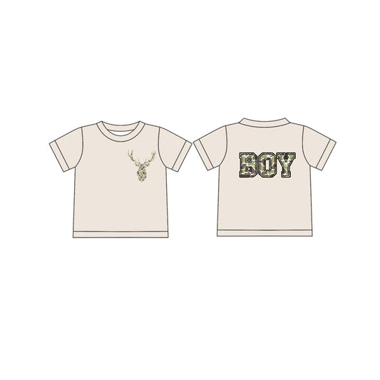 Deer camo baby boy short sleeve t-shirt top preorder