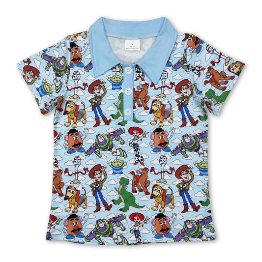 Baby boy cartoon story summer short sleeve t-shirt top
