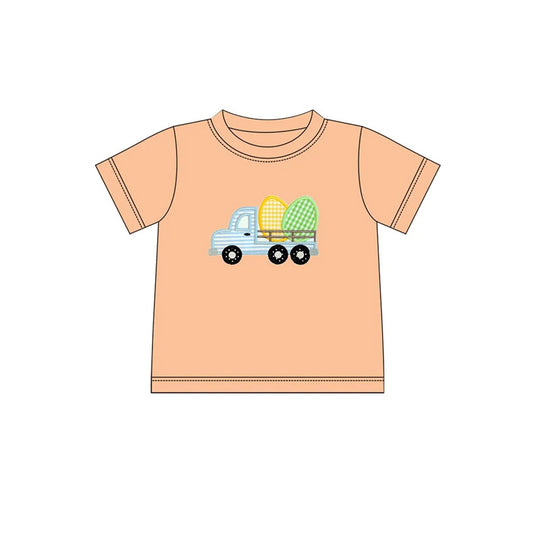 Baby boy Easter egg truck short sleeve blue t-shirt top preorder