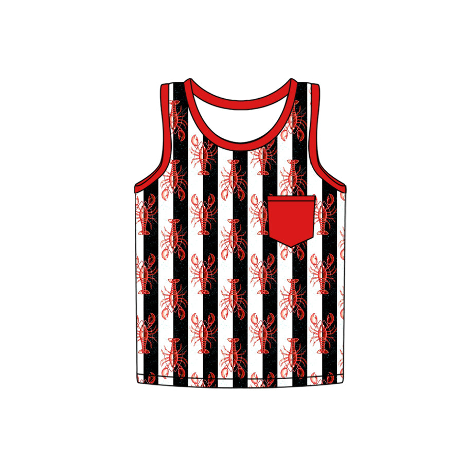 Black stripes crawfish kids tank top shirt preorder