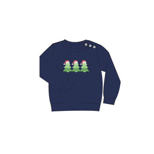 Baby boy Christmas tree long sleeve shirt preorder