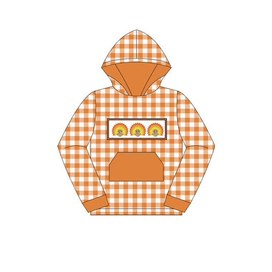 Baby boy long sleeve Thanksgiving turkey hoodie top preorder