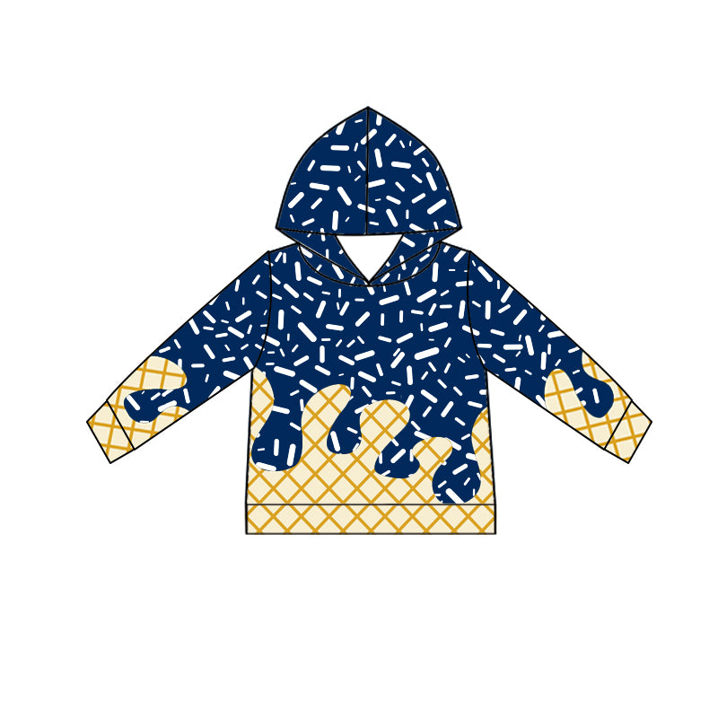 Baby boy long sleeve navy hoodie top preorder