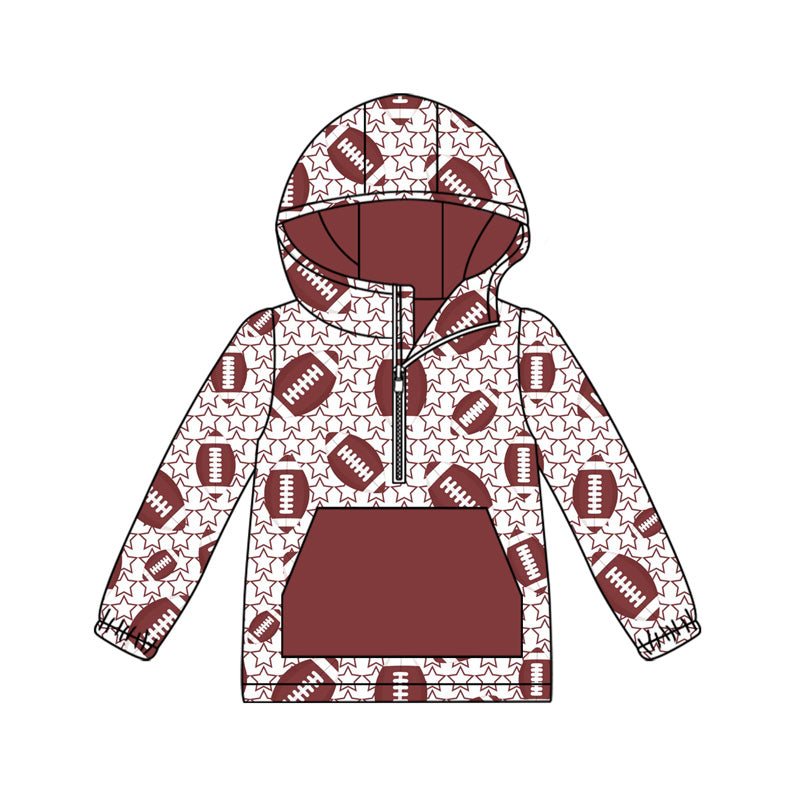 Baby boy football design long sleeve hoodie top preorder