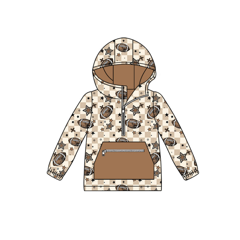 Football design boy long sleeve hoodie top preorder