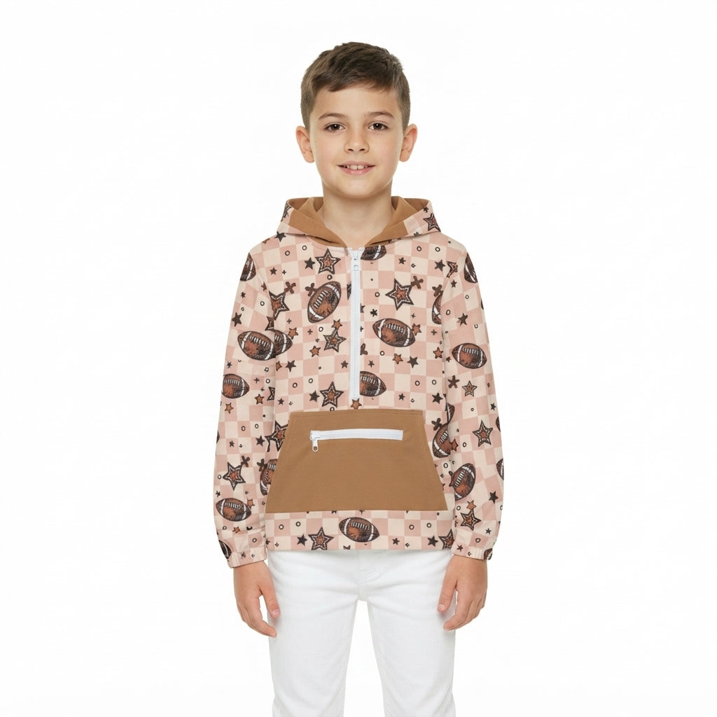 Football design boy long sleeve hoodie top