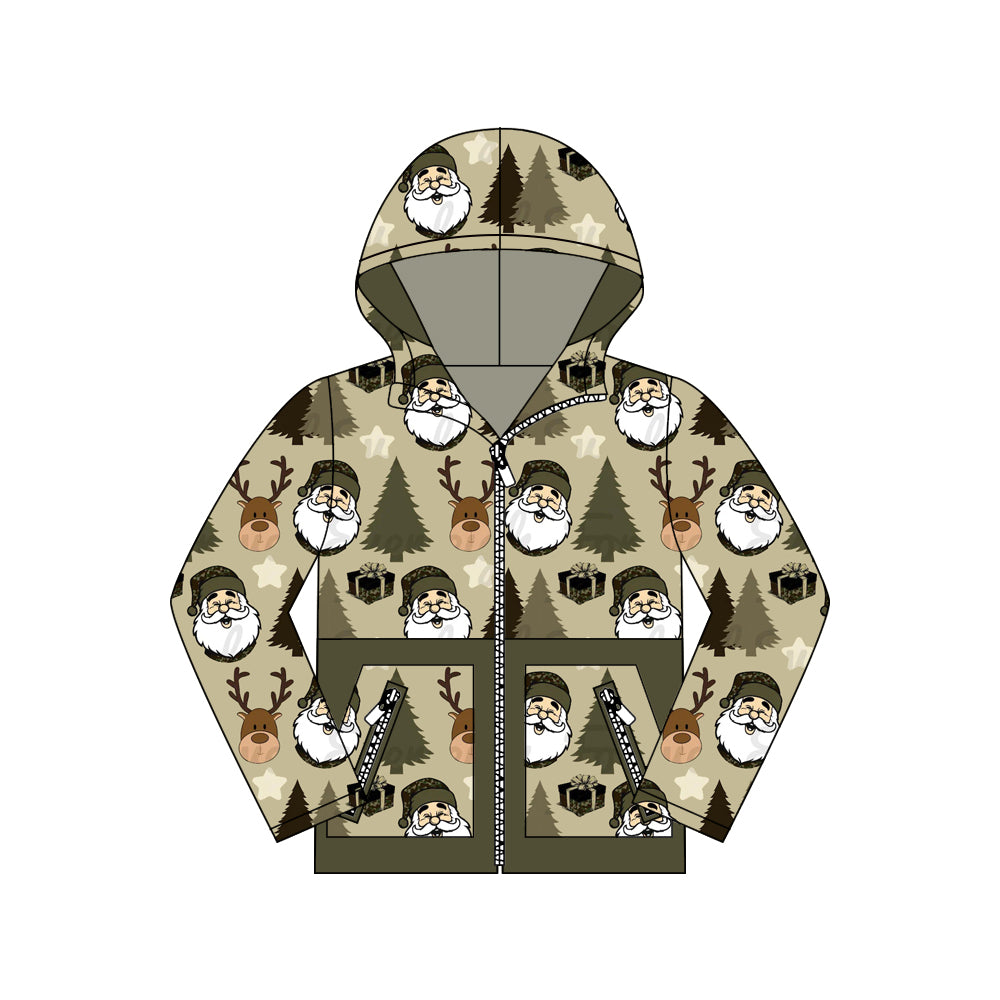 Christmas Santa deer boy long sleeve hoodie top preorder