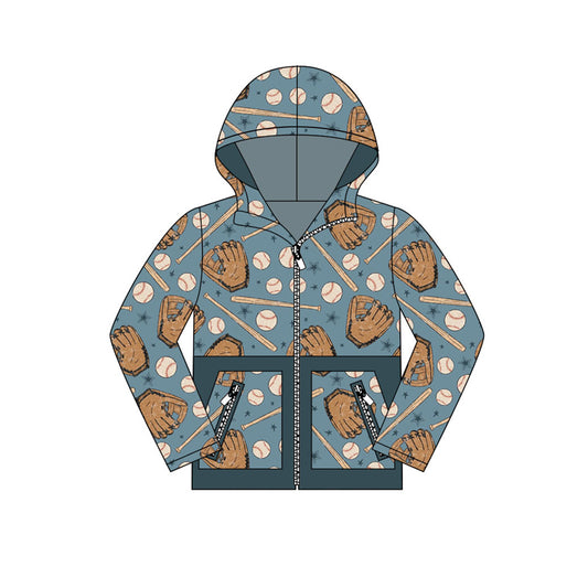 Baby boy baseball design long sleeve hoodie top preorder