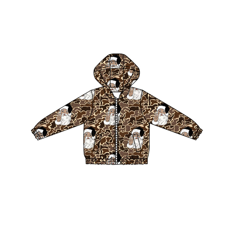 Baby boy Christmas santa claus camo design long sleeve hoodie top preorder