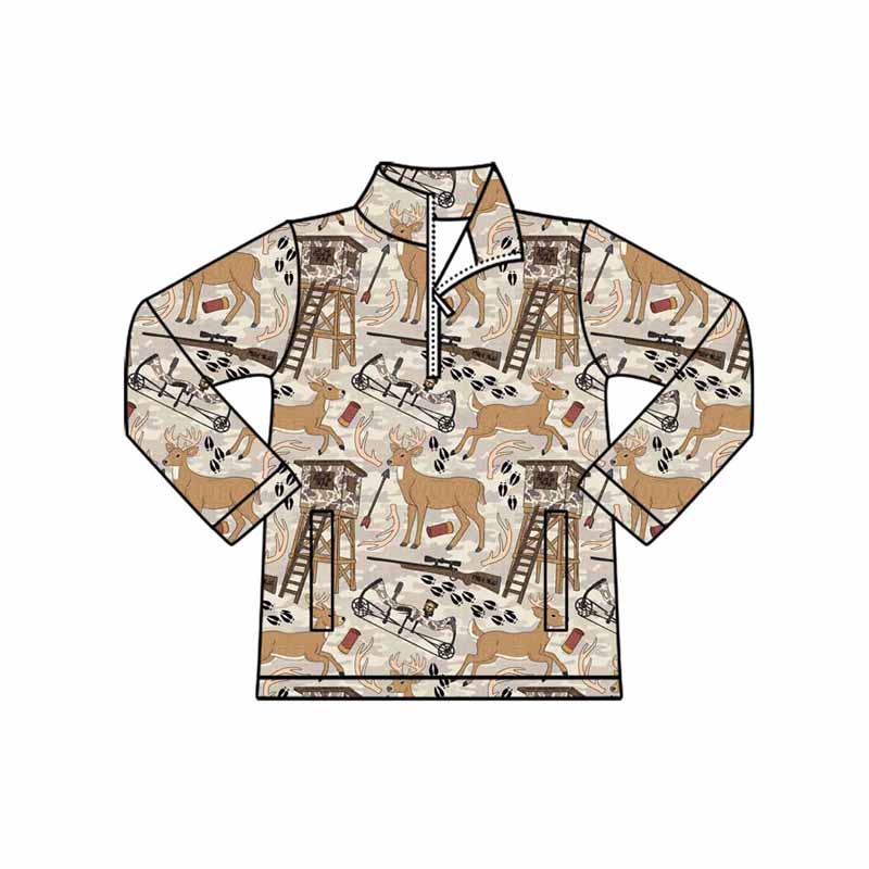 Gone hunting kids boy long sleeve pullover top preorder