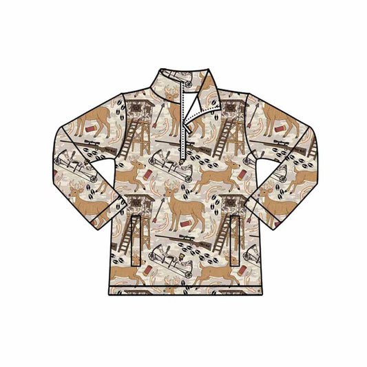 Gone hunting kids boy long sleeve pullover top preorder