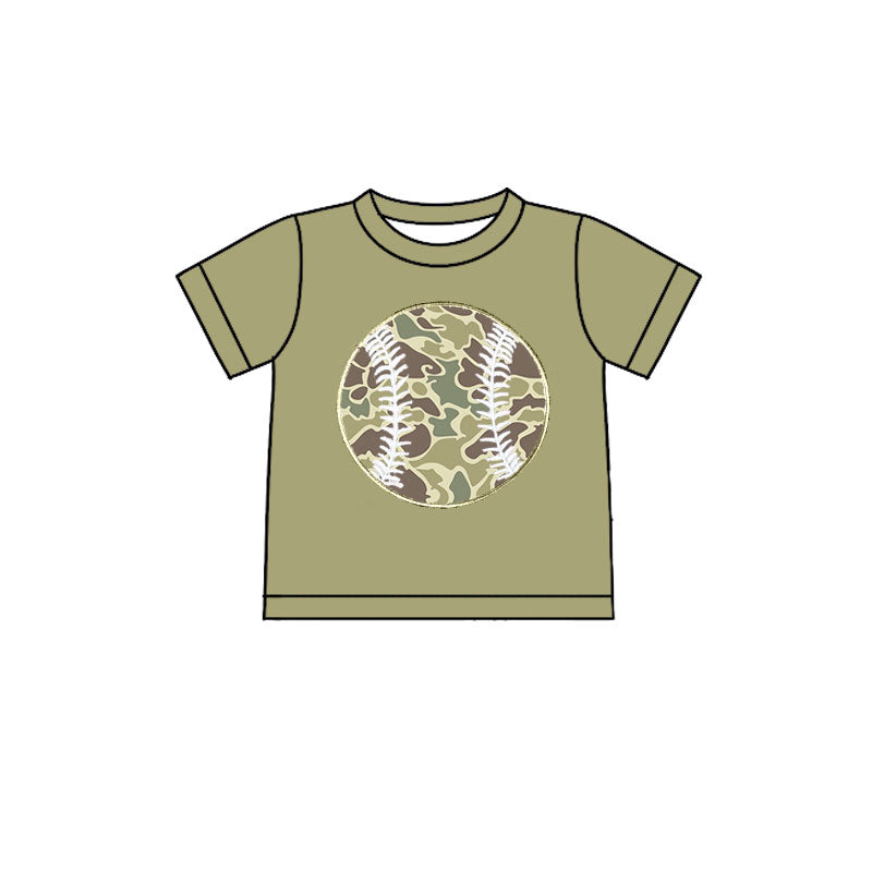 Baseball camo print baby boy short sleeve shirts preorder