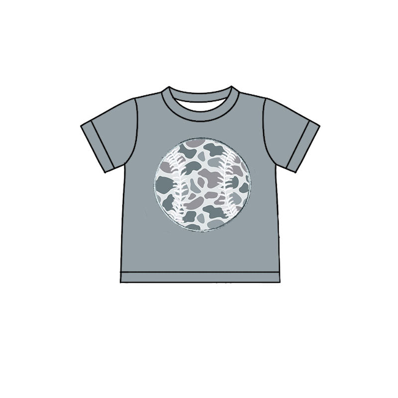 Baseball camo print baby boy short sleeve shirts preorder