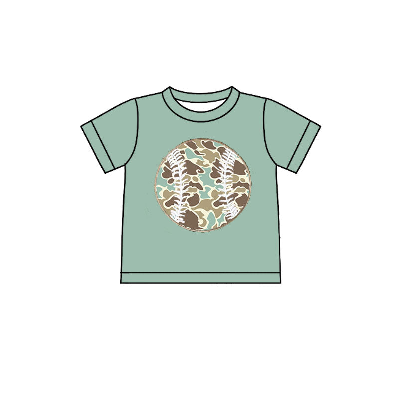 Baseball camo print baby boy short sleeve shirts preorder