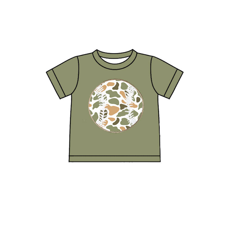Baseball camo print baby boy short sleeve shirts preorder