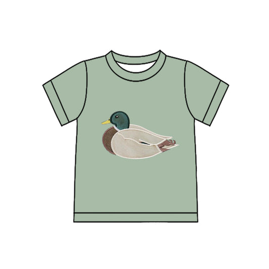 Mallard duck baby boy short sleeve shirt preorder