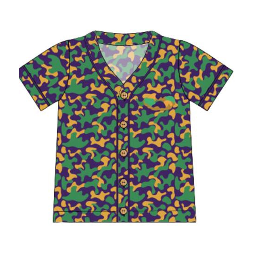 Adult man mardi gras short sleeve polo top preorder