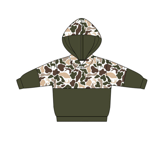Deer duck camo design kids long sleeve hoodie top preorder