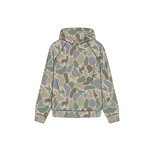 Deer duck camo kids boys long sleeve hoodie top preorder